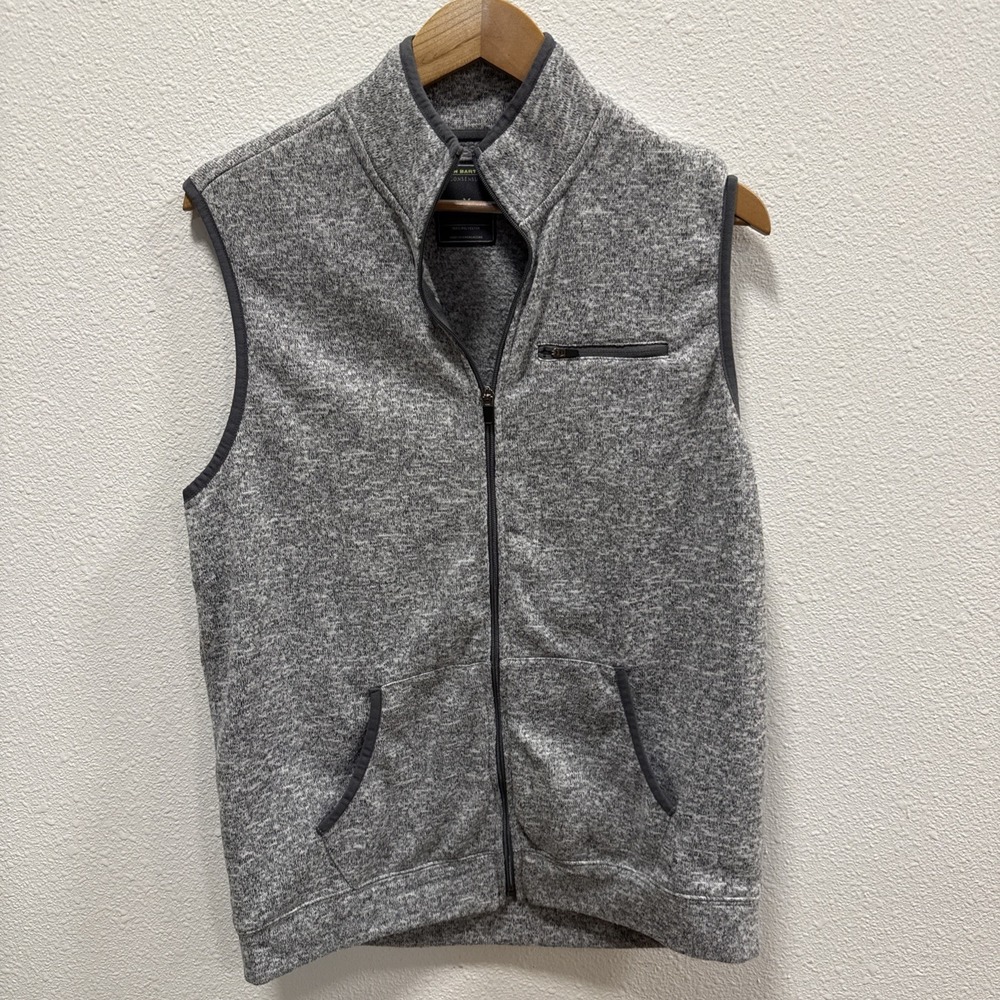 John Bartlett Consensus Mens Medium‎ Gray Sleeveless Zip-Up Fleece Vest